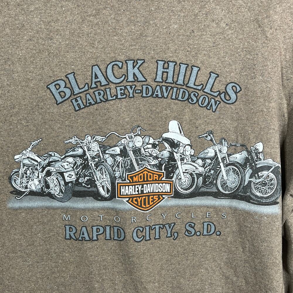Harley Davidson Polo Shirt Mens Medium Brown Short Sleeves Rapid City San Diego